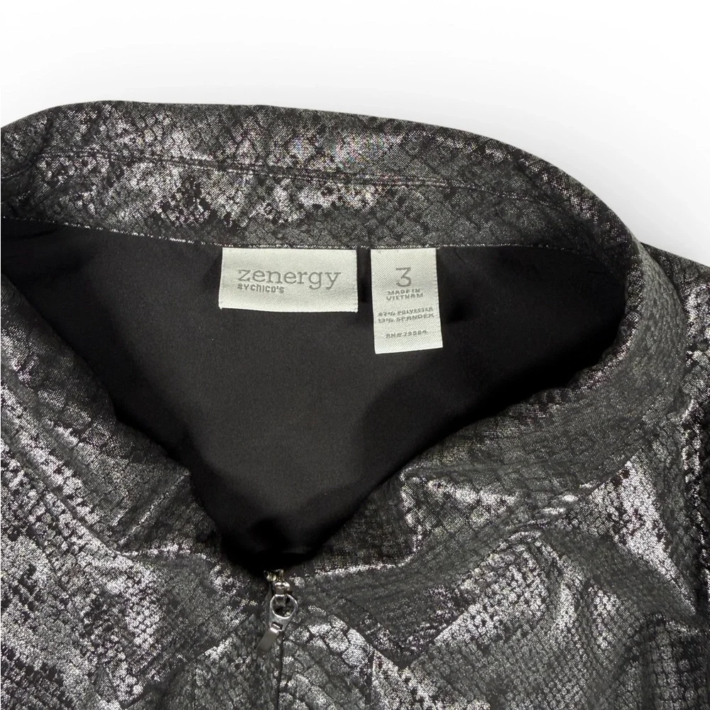 Zenergy by Chico’s metallic snake print jacket. - Picture 7 of 9